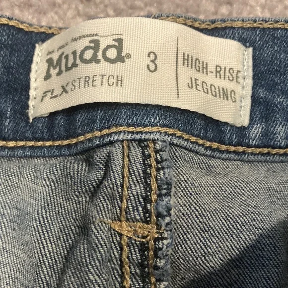 Mudd FLX Stretch High-Rise Distressed Jegging Size 3 - Picture 5 of 8